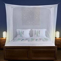 RMD Central Mosquito Net for Double Bed | Foldable Net for Bed for Mosquito Protection | White | Breathable Sleeping Polycotton Machardani Net for Bed King Size with LxWxH 6 X 6 X 5 Feet Frame-24