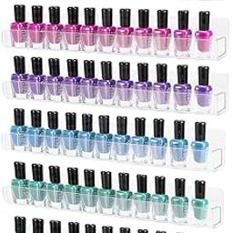 Parikshit Sublimation Nail Polish Wall Mount Display Stand holder organizor rack, Self-Adhesive, No Drilling Required, Acrylic material (Transparent, Pack of 4)-40