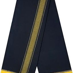 Mens Temple Wear 100% Cotton Stunning Black Dhoti 2.00 Meters Mundu/Vesti-image-46