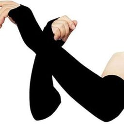 Goodwill Tech Skinny Fit Thumb Stretchable Hand Cover Arm Sleeves, (Black 1 Pack)-68