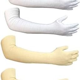 New Vastra Lok Cotton Arm Sleeve For Women (L, White, Beige)-image-82