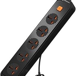 Portronics Power Plate 13 Multiplug Extension Board with 5 Power Sockets, 1500W, 2M Cord Length, Fire Proof Material, Short Circuit Protection(Black)-16