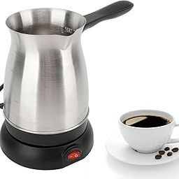 ExceLanz Superb Electric Turkish Coffee Maker, 600 ml Stainless Steel Kettle, Tea, Cofee, Milk, Melted Butter, Water Boiler with Power Switch, Cofee Maker Pot-27