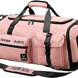 CALANDIS Gym Bag with Shoe Compartment Portable Travel Duffle Bag for Trips Gym Beach Pink | Gym Bags-picture-46