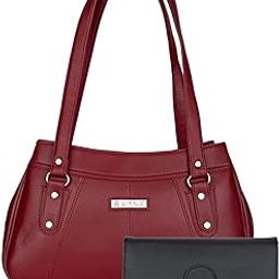 Women's Combo Handbag & Clutch(Set of 2)(Maroon & Black)-image-61