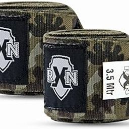 RXN Boxing Hand Wraps, 3.5 Meter Boxing Handwraps for Boxing Gloves Muay Thai MMA artial Arts Punching Bag Training Boxing Hand Wraps for Men & Women (Camo Green, 3.5 Meter)-image-2