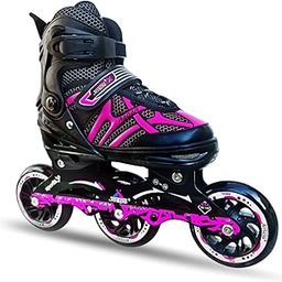 jaspo Unisex Radar Adjustable Inline Skates With 100 Mm Pu Wheel (Small (31-34), Pink)-image-57