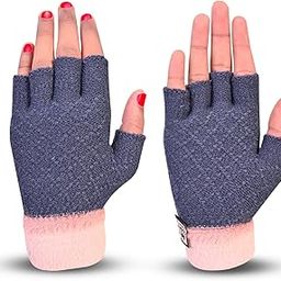 Women's Winter Woollen Half Fingure Gloves For Cold Weather (SGD-1525-1526)-image-58