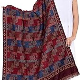 Ravaiyaa - Attitude is everything Women's Wool Shawl | Winter Wrap Pashmina Stole | Reversible Shawls (80"X40" Inch) (Maroon)-image-61