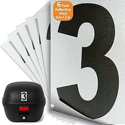 iSYFIX Black Vinyl Number 3 (THREE) Sticker - 6 Pack 1.5 inch - Premium Decal, Reflective Background & Pre-Spaced for Mailbox, Sign, Window, Door, Car, Truck, Home, Business, Address, Indoor & Outdoor-image-70