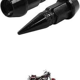 LOVMOTO Universal Spiked Valve Caps,Aluminum Alloy Dustproof and Waterproof Tire Valve Stem Caps, Suitable for Cars, Trucks and Motorcycles (2PCS Black) Comfortable with Aq-ui-la 250-99