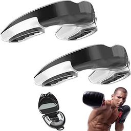 Proberos® 2PC Boxing Mouthguard for Adults & Teens, Ergonomic Molded Teeth Guard, Shock-Absorbing Upper Teeth Protection, Comfort Fit, Easy-to-Clean with Case, Ideal for MMA, Sparring-image-42