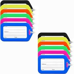 12 Pack Luggage Tags, Travel Bag Tag for Suitcases, Name Tags for Easy Identification – Ideal for Luggage, School Bags, and Travel (Multicolor)-image-4