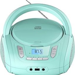 Portable CD Player Boombox with Bluetooth,FM Radio,USB MP3 Playback,AUX-in,Headphone Jack,CD-R/RW and MP3 CDs Compatible,CD Players for Home or Outdoor(Teal-Limited Edition)-32