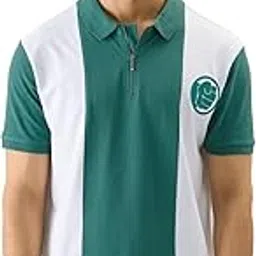 the souled store Official Hulk: Logo Colourblock Short Sleeve Collared Neck Green and White Regular Fit Cotton Zipper Polos-picture-39