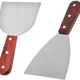 passpass Wooden Handle Stainless Steel Pastry Scraper Cutter Kitchen Cuisine Steak Chocolate Putty Shovel(Pack of 2)-picture-26