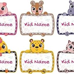 GRAFICATIVE Name Stickers Label for Kids | Personalized Name Tags for School Kids | Water Proof Label for Water Bottles, Snack Boxes (Pack of 54)-picture-12