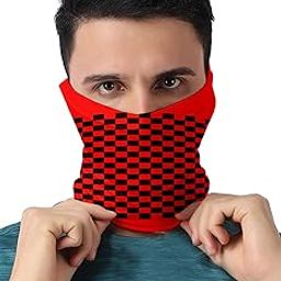 Cube Check Bandana Face Mask Men Women Polyester For Biker Riders Sun Protection Multipurpose Headband - Standard Size-12