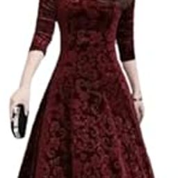 Long Sleeve Jacquard Cocktail Dress, Vintage Flared Swing Style, Party Prom Tea Dress-image-19