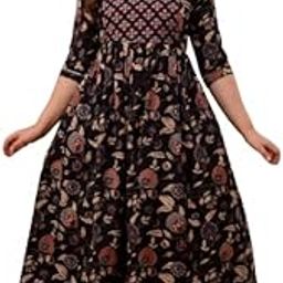 Women's Cotton Anarkali Maternity Feeding Kurti Gown (MK_Black_Red_YOG_147_XL)-image-80