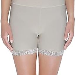 Women's Ice Silk High Waist Tummy Control Seamless Safety Shorts/Boyshort Panties/Under Skirt Shorts/Cycling Shorts with Lace, Free Size-image-88