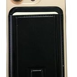 Magnetic Wallet and Phone Stand for iPhone 12 to 16 – Mag-Safe Compatible Card Holder with Kickstand – Slim Leather Design with Strong Magnet (Black)-image-43