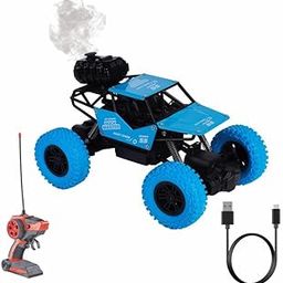 ABYZ Remote Control Rock Master/Crawler with Smoke, Monster Car for Kids Truck Climbing Toy (Blue)-image-3
