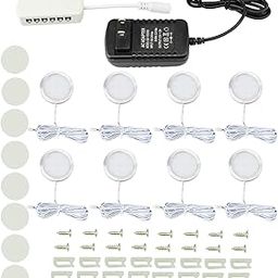 Pinakine® Under Cabinet LED Lighting kit with US Adapter 8 in 1 White|68036691PNK-picture-23