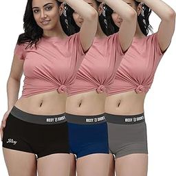 Boyshorts for Womens, Underwear Shorts with Soft Cotton Viscose Panties Boxer Briefs for Ladies(Pack of 3)-picture-34