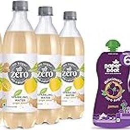 Paper Boat Ginger Lemon Sparkling Water, Pack of 6, 600ml Each & Paper Boat Jamun, Fruit Juice, Zero Sugar Low-Calorie Drink (Pack of 6, 200ml each)-23