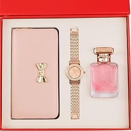 Women’s Gift Set | Stylish Pink Wallet + Rose Gold Designer Watch + Long-Lasting Perfume | 3-in-1 Gift Combo gift for Women | Ideal for Birthday, Anniversary, Rakhi-52