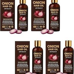 onion hair oil with vitamin e non sticky hair oil for stronger thicker allhair types 100 ml pack of 4-image-67