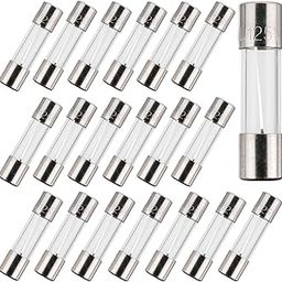 BOJACK F20AL125V 5x20 mm 20 A 125 V fuses 0.2x0.78 Inch 20 amp 125 Volt Fast-Blow Glass Fuses(Pack of 20 Pcs)-22