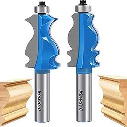 Newdeli Architectural Molding Router Bit Set - 1/2 Shank Frame, Corner Rounding Edge-Former Roundover Beading for Woodworking-image-69