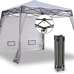 EzyFast Elegant Pop Up Beach Shelter, Compact Instant Canopy Tent, Portable Sports Cabana, 7 x 7 ft Base / 6 x 6 ft top for Hiking, Camping, Fishing, Picnic, Family Outings (Khaki)-image-5
