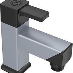 RN PTMT Superior Plastic Faucet Pillar Cock PTMT 90° Tap for Washbasin Deck Mount | Bathroom Wash Basin Tap (Metallic-Grey-Black-Dual)_RNVIR09B38 | 20mm(3/4") Cartridge-image-24