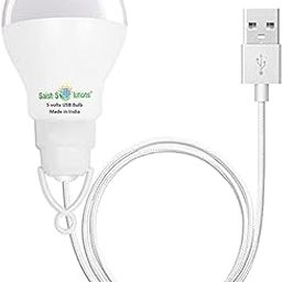 Saish Solutions Bright Usb Led Bulb Of 5 Volts 5 Watts (White), Along With 3 Ft Long Cable, wedge-image-34