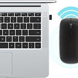 Ubervia Mice, Rechargeable Wireless Mice, 2.4G Mouse, Dual Mode Mouse Ergonomic for Vista for Windows (Gray)-image-17