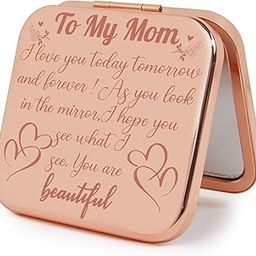 PDOZV Small Compact Mirror, Rosegold Square 2.8”×2.8” Metal Frame Smooth Style Double Sided Mini Magnifying 1X/2X Mirror for Purse Can be Used as Gifts for Woman (RGMm02)-18