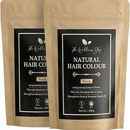 The Wellness Shop - Natural Black Hair Colour l Natural and Healthy Shine l Naturally Coloured Hair & Long Lasting | For Unisex | Pack Of (2) (200g)-55