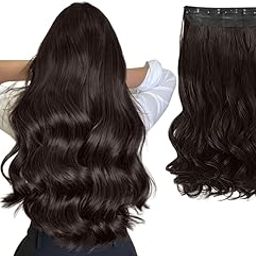 VIEWS Women Hair Extension Long Curly Wavy 22 Inches Hairpiece With 5 Clip/Hair Extension for Women Party/Halloween/Christmas (Brown Color)-image-86