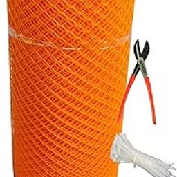 RED WIND UV Stabilized Garden Fencing Net_Tree Guard Net_Anti Bird Net_PVC Virgin HDPE_3.3 Feet Height X 10 Feet Length_Orange Color_800 GSM with 1 Cutter and 50 PVC Tags RWAGC24-image-112