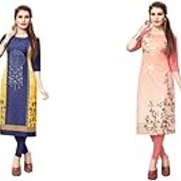 Crepe Digital Printed Kurti for Women – Stylish & Comfortable (Kidzpie_785 XL 4) Multicolour-image-23