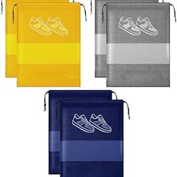 Women & Men Shoe Bags, Pouches and Cover for Travel Or Storage Travel Organizer (Blue, Yellow, Grey) Pack of 6-image-74