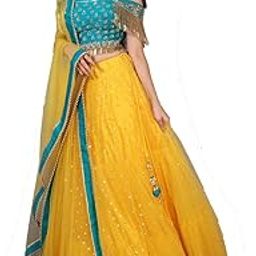 Womens Net Semi-Stitched Lehenga Choli Set-image-37