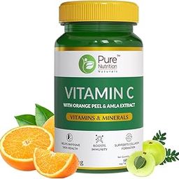 Pure Nutrition Plant-Based Vitamin C 60 Veg Tablets with Amla & Orange Peel Extract | Boosts Immunity & Skin Glow | Natural Antioxidant for Men & Women | Supports Collagen Formation & Fights Free Radicals for Healthy Skin-image-97