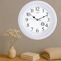 Rikon RK-52 SW White Analog Wall Clock – 43.18x43.18 CM Round Design for Office, Home & Living Room Decor-image-54
