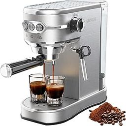 UN1QUE Espresso Machine, 20-Bar Coffee Maker Adjustable Pressure, 1450W Stainless Steel Coffee Machines with Milk Frother, Cappuccino & Latte Maker for Home and Office-image-69