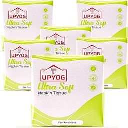 UPYOG 1-Ply Tissue Paper Napkins - 600 Pulls, Pack of 6 | Soft & Absorbent Disposable Napkins for Parties, Events, Dining, Weddings, Birthdays | Bulk Premium Paper Napkins-15
