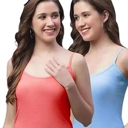 Women's Cotton Camisole Combo – Pack of 2| Sleeveless Innerwear Tops with Adjustable-image-18